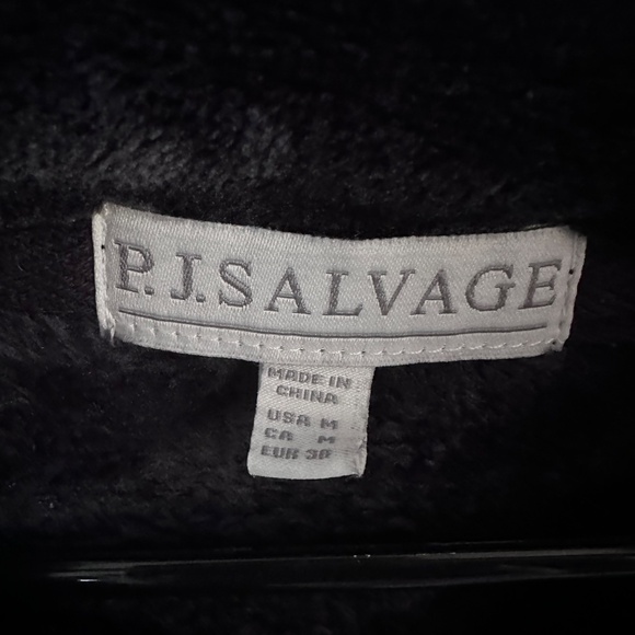 PJ Salvage Life Cozy Plush Velour Pullover Quarter Zip - Picture 4 of 4